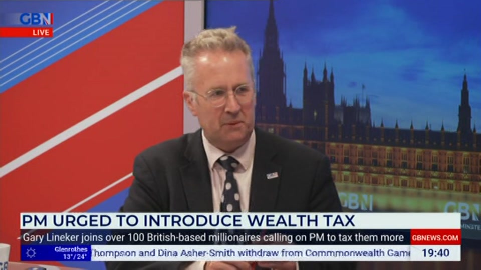 Broadcast still at 40m. GB News, New: GBN Tonight, 23 July 2026.