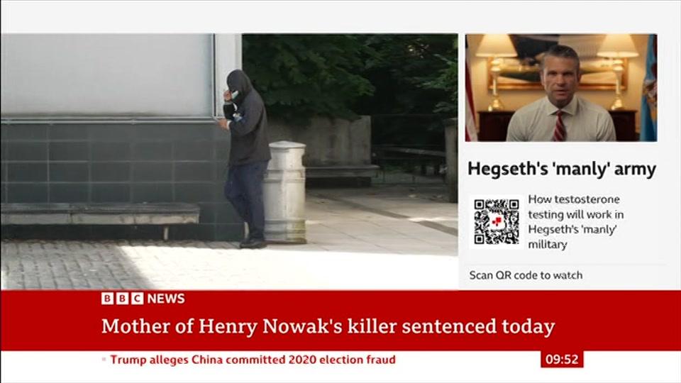 Broadcast still at 22m. BBC NEWS, BBC News, 17 July 2026.