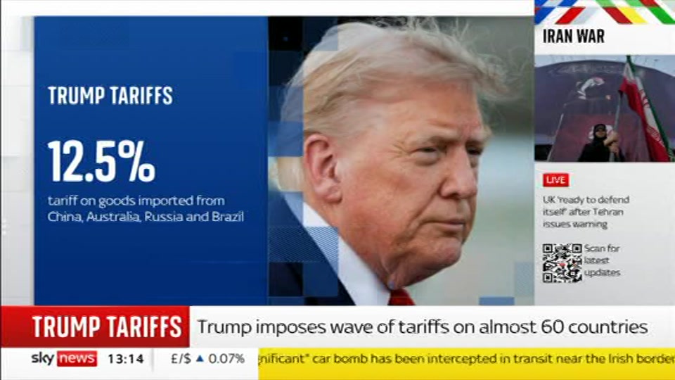 Still from Sky News at 14:00