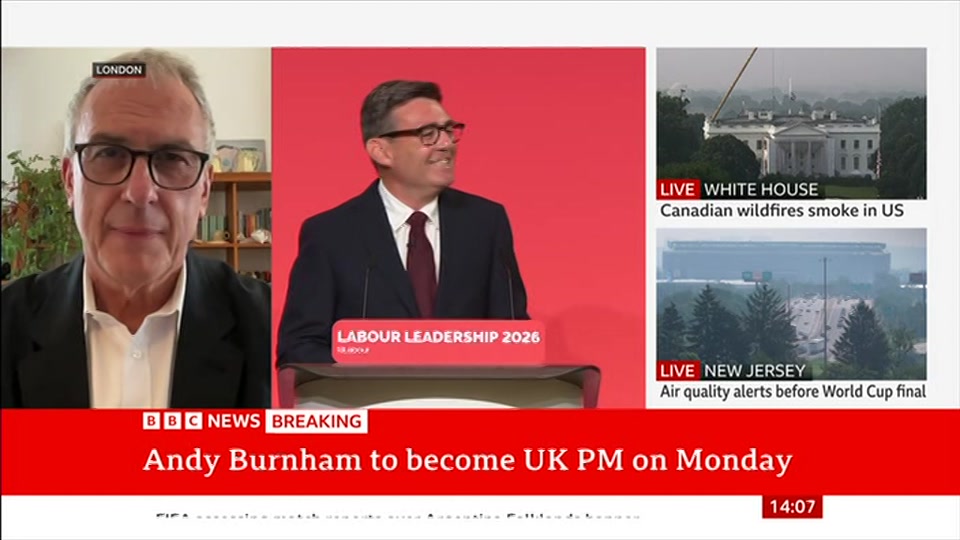 Broadcast still at 7m. BBC NEWS, BBC News Now, 17 July 2026.