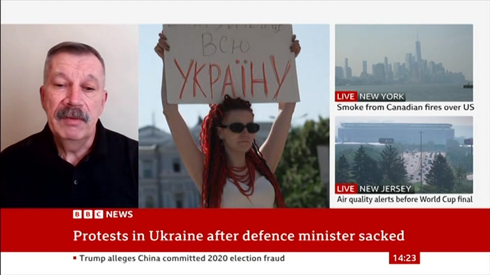 Broadcast still at 23m. BBC NEWS, BBC News Now, 17 July 2026.
