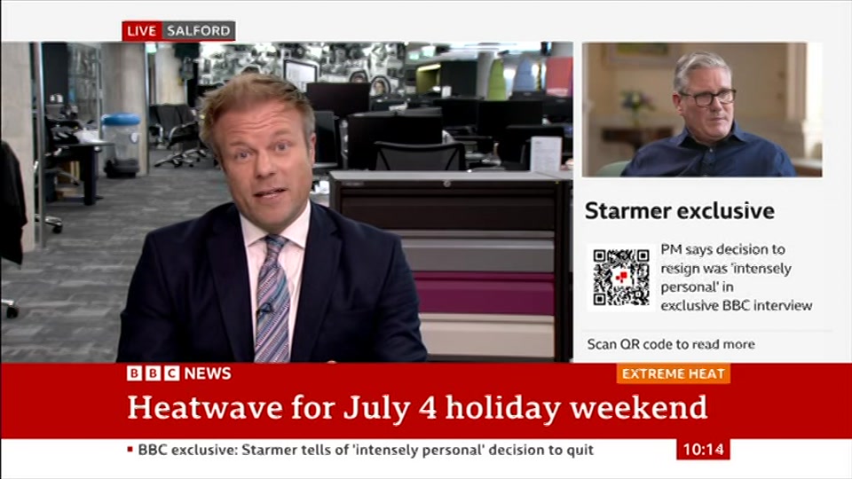Broadcast still at 14m. BBC NEWS, BBC News, 4 July 2026.