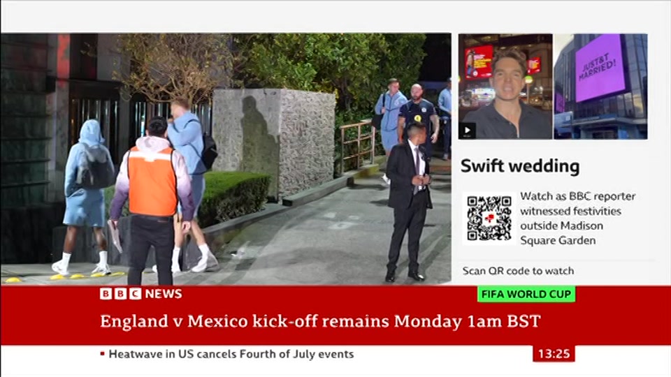 Broadcast still at 25m. BBC NEWS, BBC News, 4 July 2026.