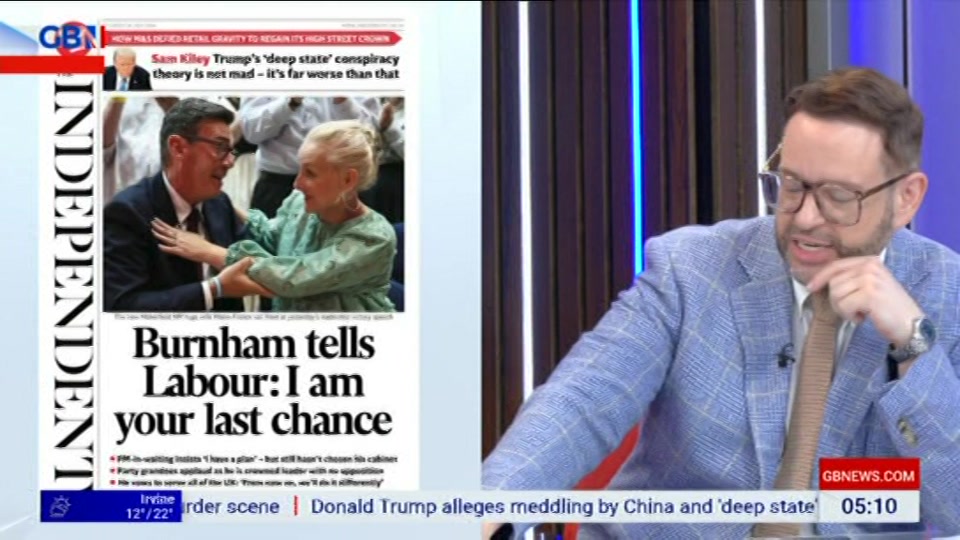 Still from GB News at 10:00