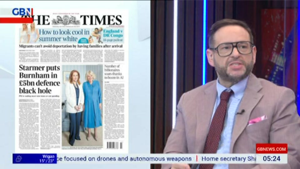 Broadcast still at 25m. GB News, Patrick Christys Tonight Late..., 1 July 2026.