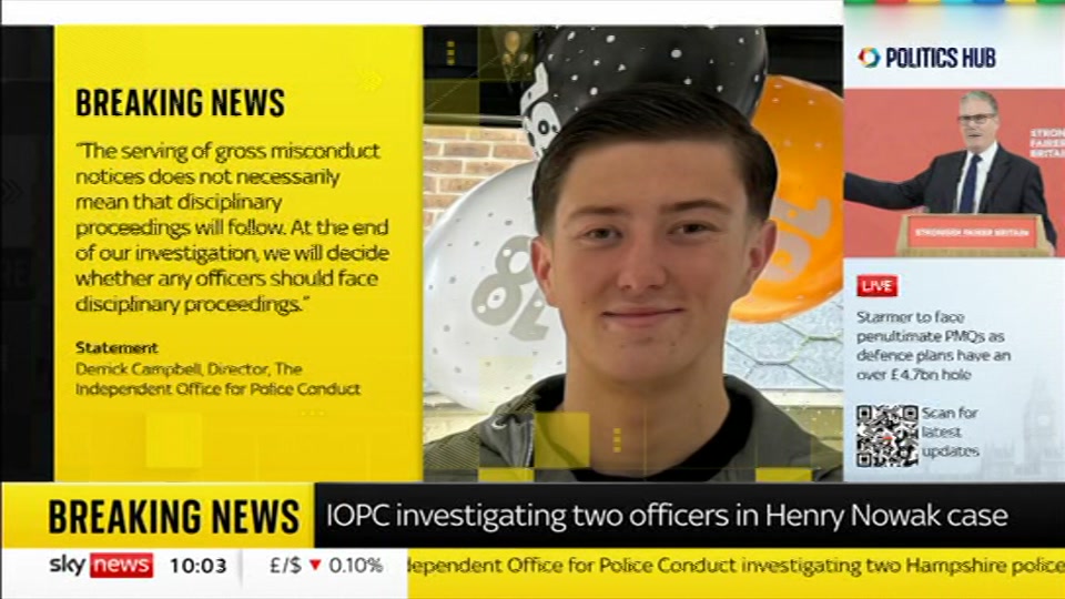 Still from Sky News at 4:00