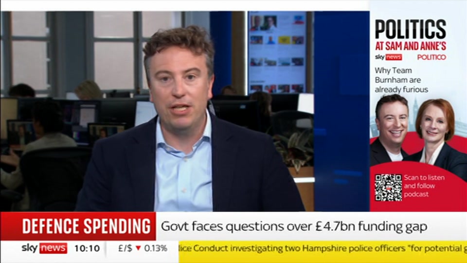 Still from Sky News at 11:00
