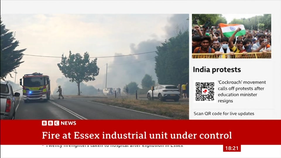 Broadcast still at 21m. BBC News, 26 July 2026.