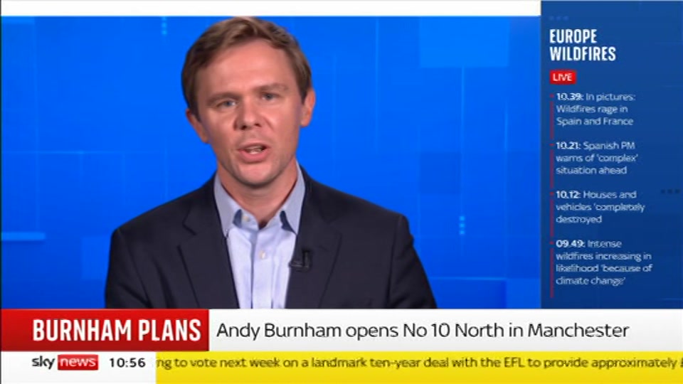 Broadcast still at 26m. Sky News, Sky News Today With Matt Barbet, 26 July 2026.