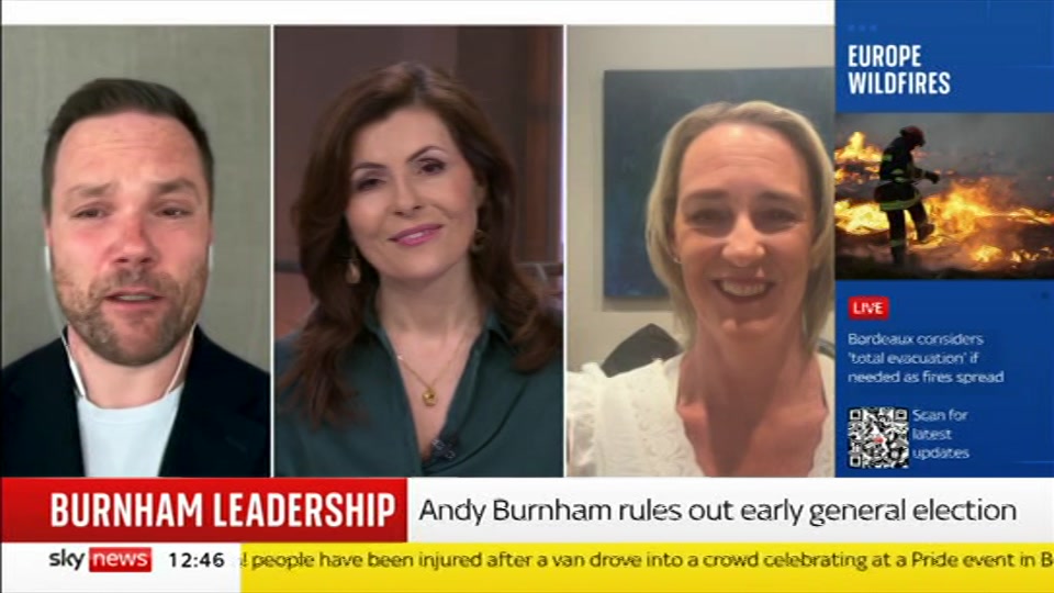 Broadcast still at 16m. Sky News, Sky News Today With Matt Barbet, 26 July 2026.