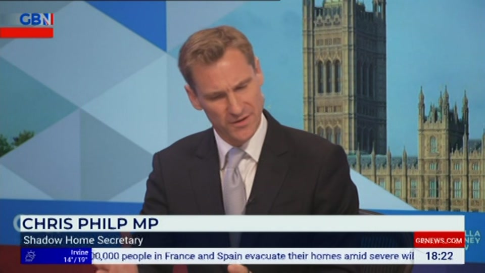 Broadcast still at 22m. GB News, New: The Camilla Tominey Show..., 26 July 2026.