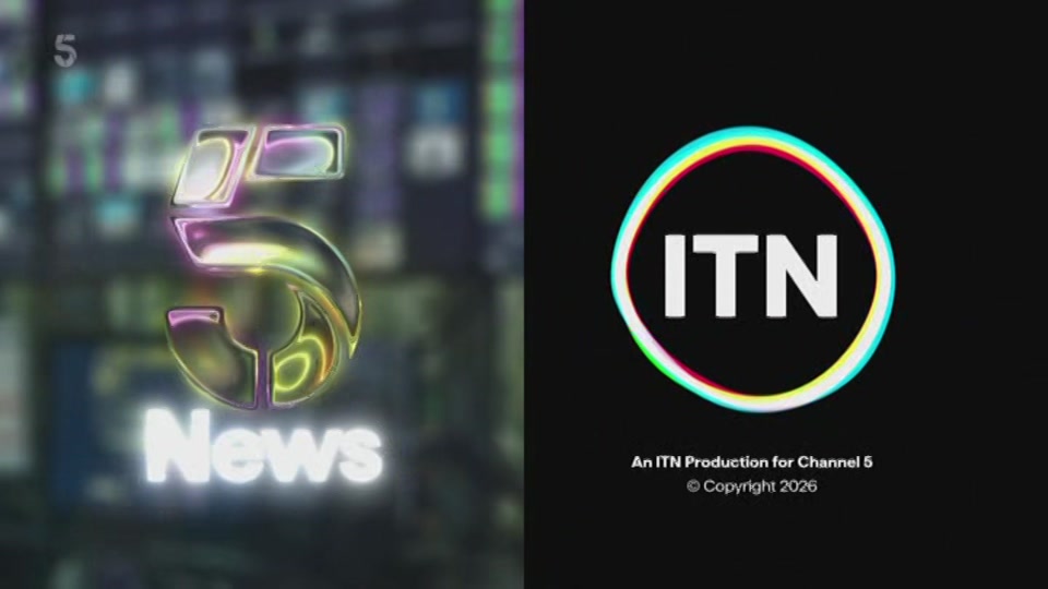 Broadcast still at 1m. Channel 5, 5 News at Lunchtime, 27 July 2026.