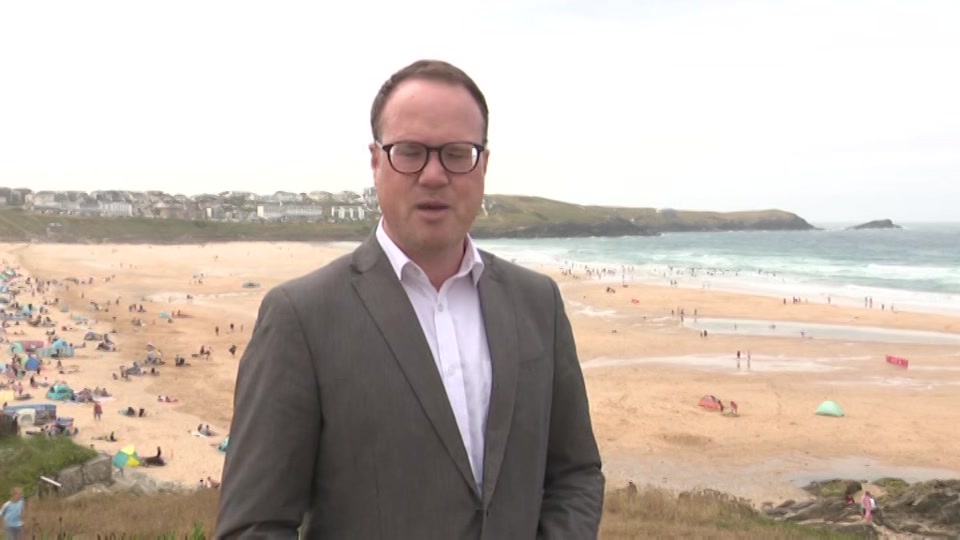 Broadcast still at 11m. ITV1, ITV Lunchtime News, 27 July 2026.