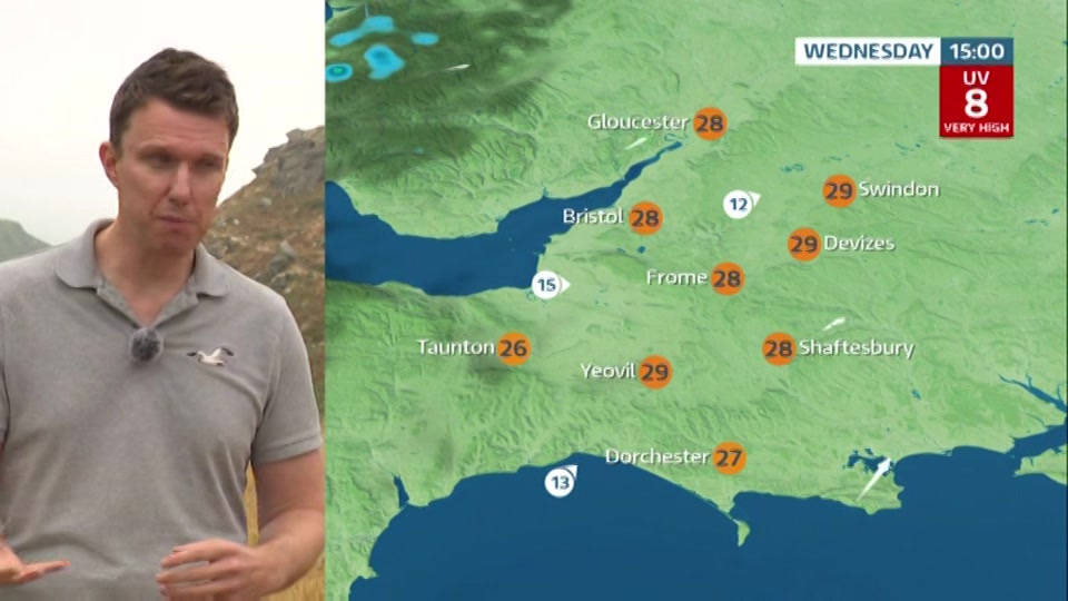 Broadcast still at 23m. ITV, ITV News West Country, 27 July 2026.