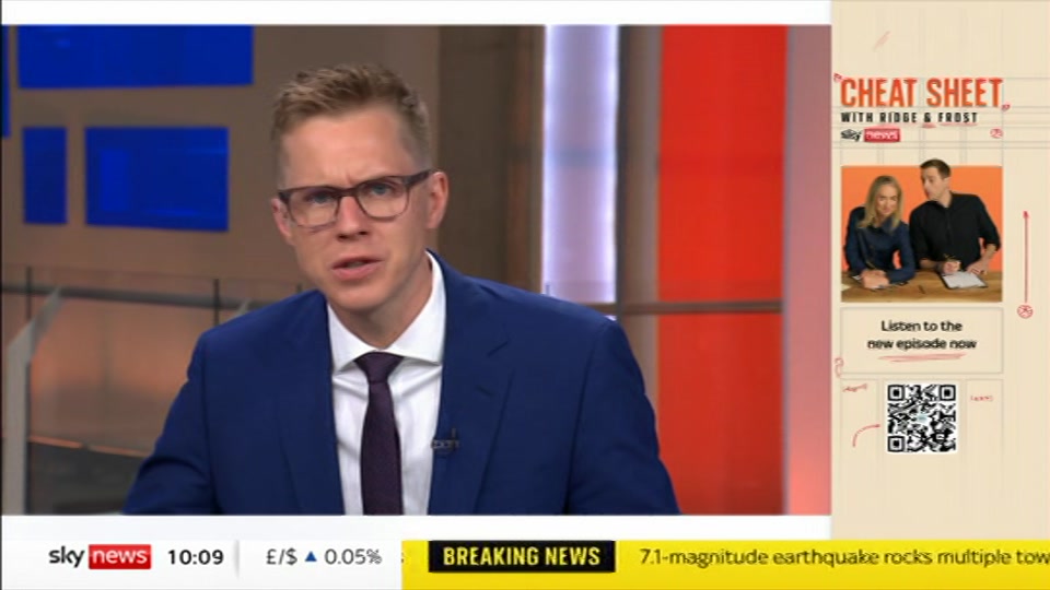 Still from Sky News at 9:00