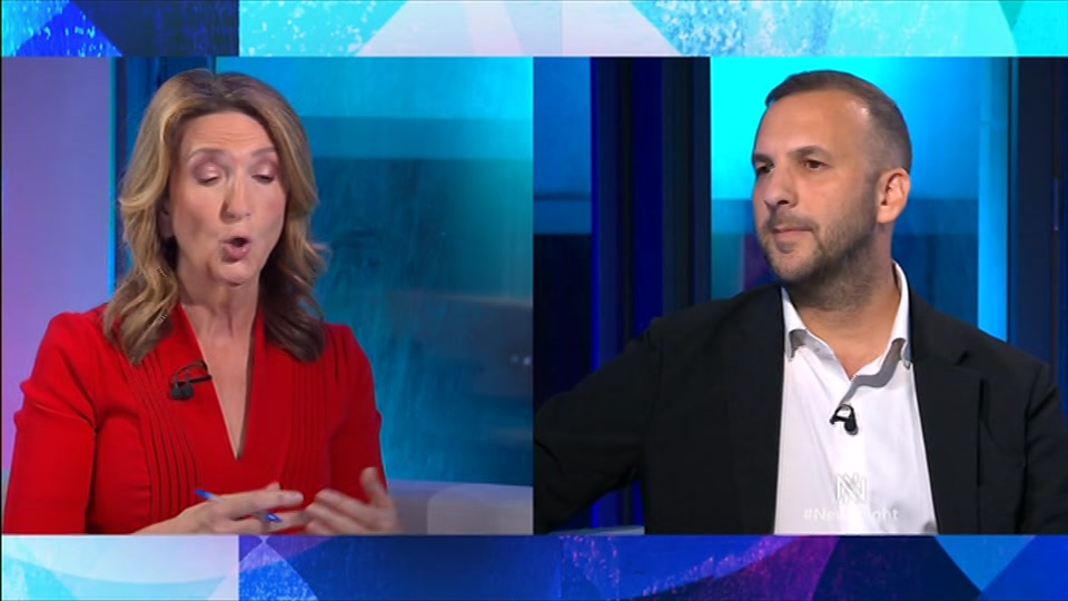 Broadcast still at 12m. BBC TWO, Newsnight, followed by Weather, 29 July 2026.