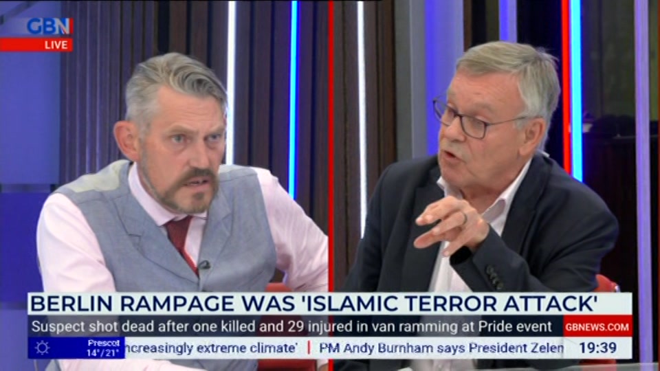 Broadcast still at 39m. GB News, New: GBN Tonight, 29 July 2026.
