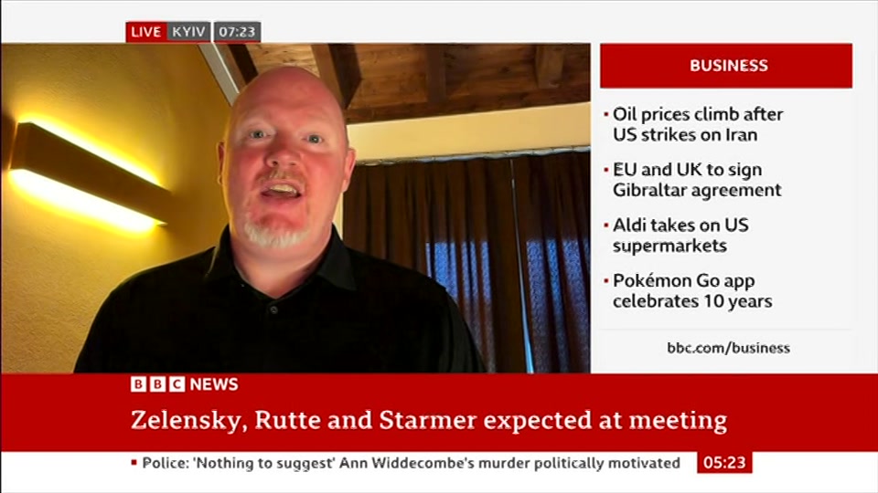 Broadcast still at 23m. BBC NEWS, BBC News, 13 July 2026.