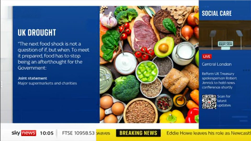 Broadcast still at 5m. Sky News, Sky News Today with Gareth Barlow, 30 July 2026.