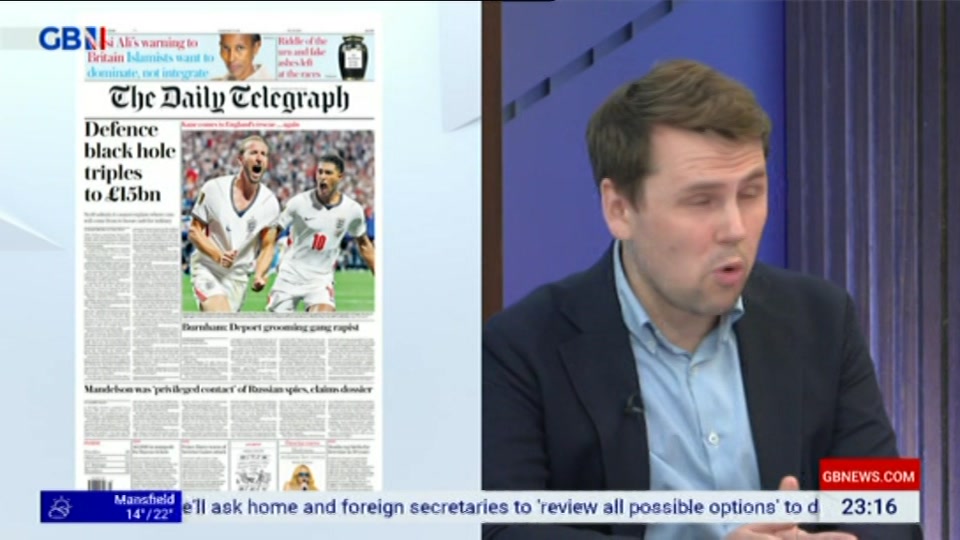 Broadcast still at 17m. GB News, New: Patrick Christys Tonight Late..., 1 July 2026.