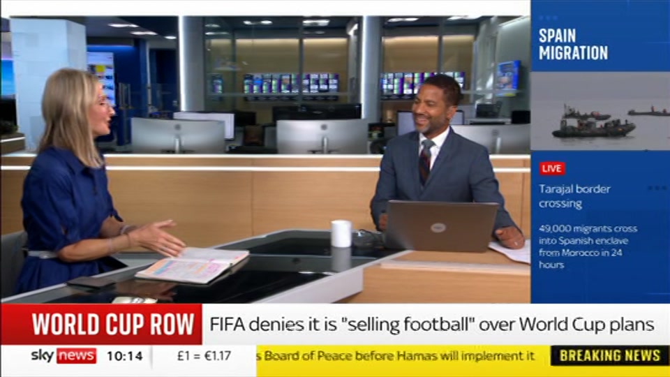Broadcast still at 14m. Sky News, Sky News Today with Sam Washington, 31 July 2026.