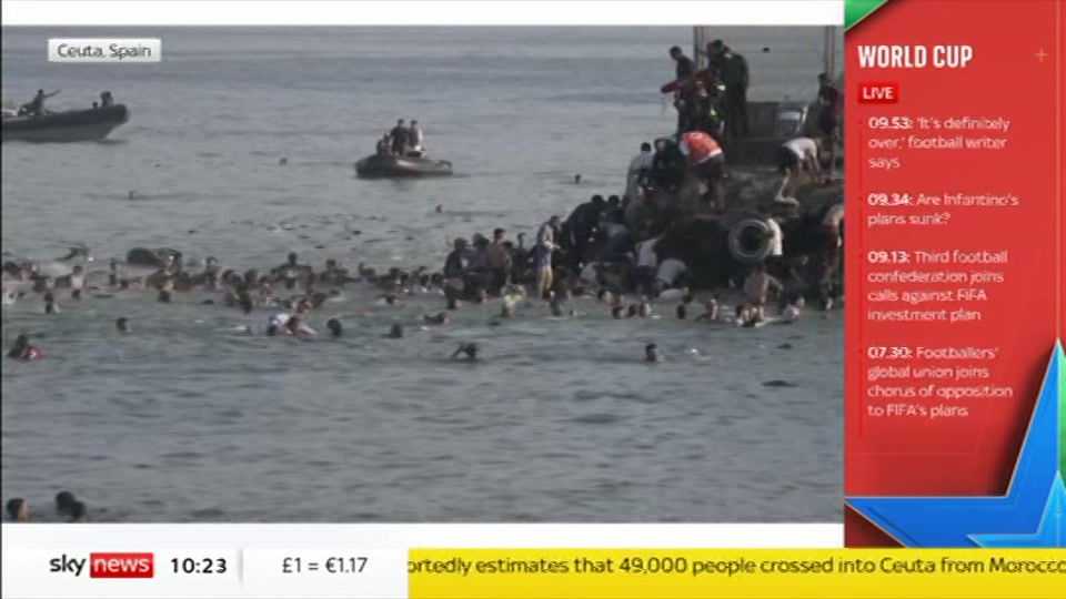 Still from Sky News at 23:00