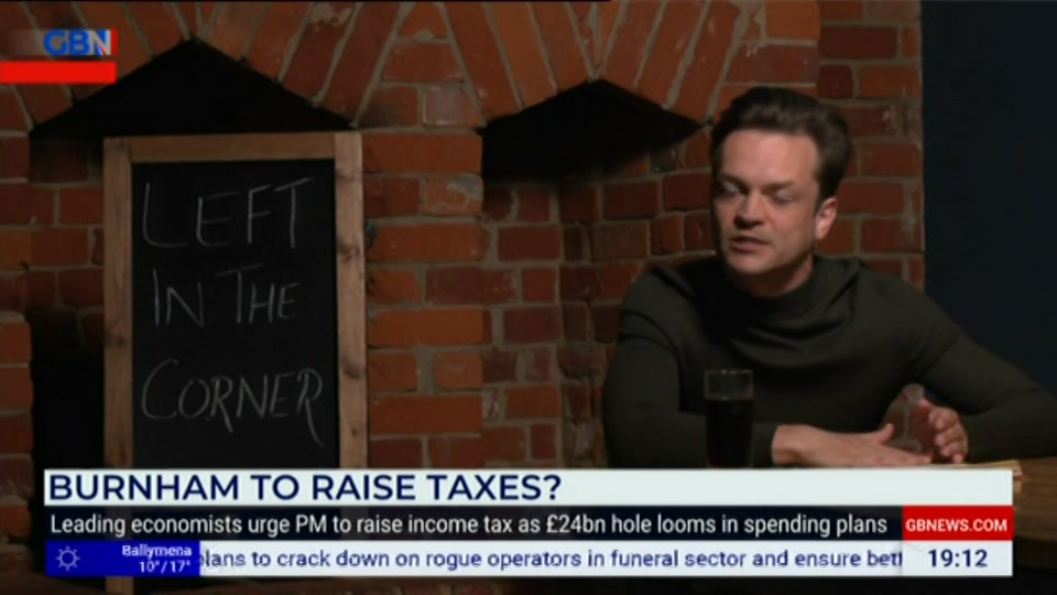 Broadcast still at 12m. GB News, New: Lee Anderson's Real World, 31 July 2026.