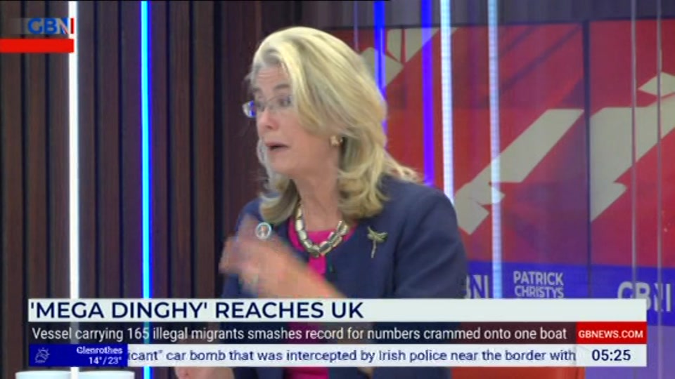 Broadcast still at 25m. GB News, Patrick Christys Tonight Late..., 25 July 2026.