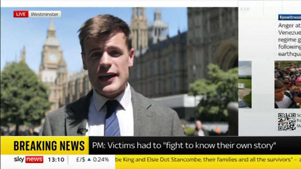 Still from Sky News at 11:00