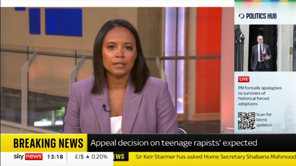 Still from Sky News at 19:00