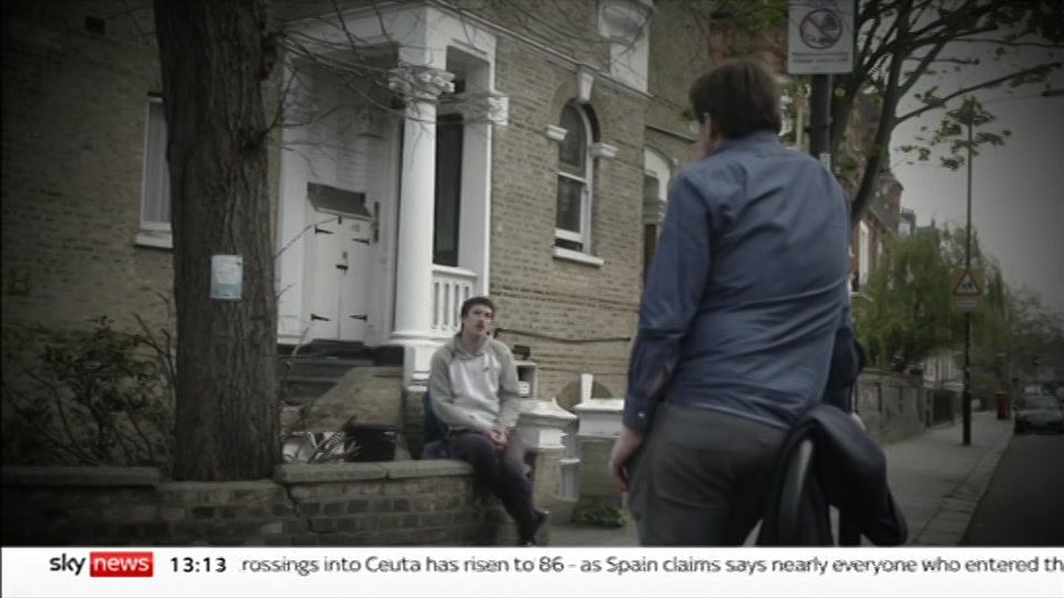Still from Sky News at 13:00