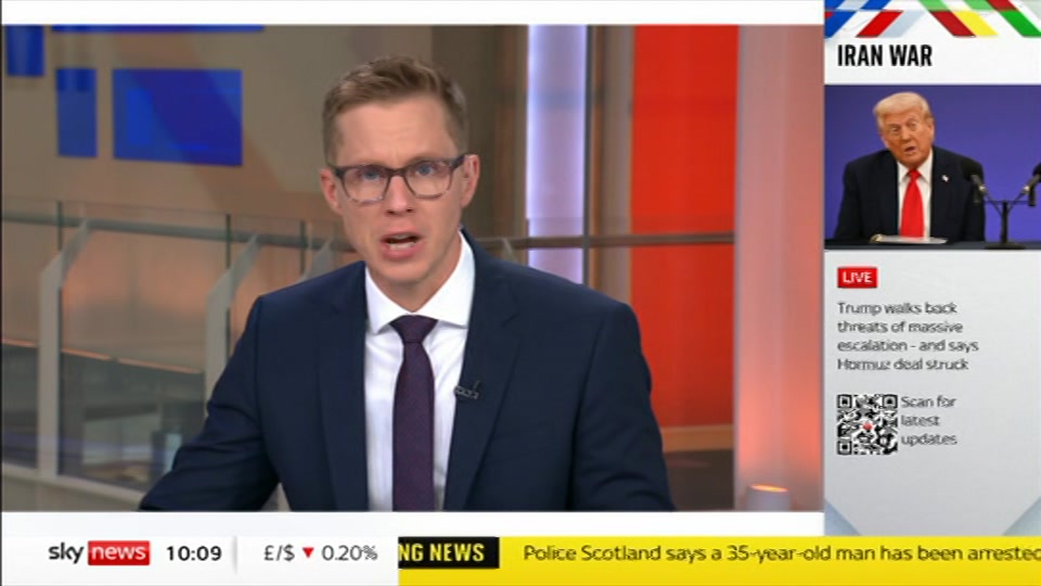 Still from Sky News at 9:00