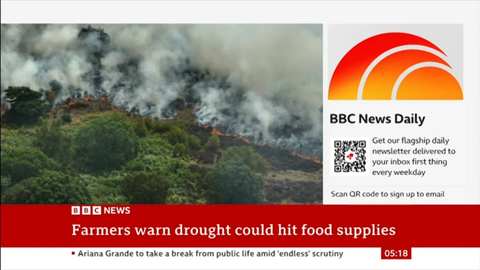 Broadcast still at 18m. BBC NEWS, BBC News, 3 August 2026.