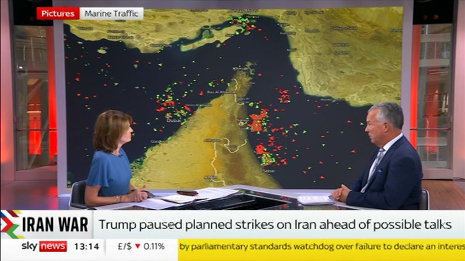 Still from Sky News at 14:00