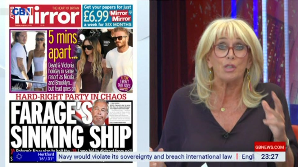 Broadcast still at 27m. GB News, New: Patrick Christys Tonight Late..., 3 August 2026.