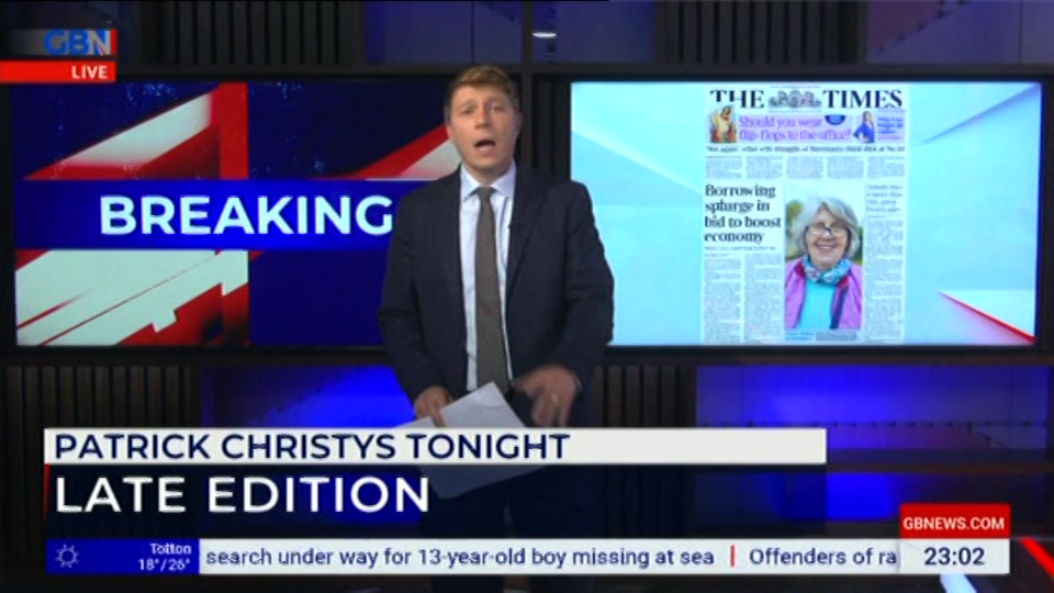 Still from GB News at 2:00