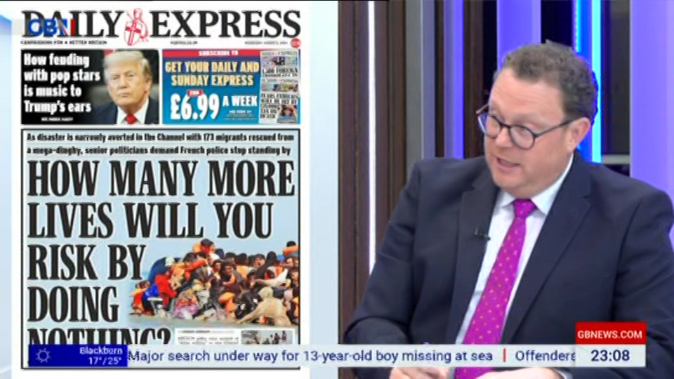Still from GB News at 8:00