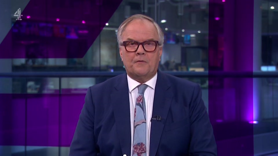 Broadcast still at 44m. Channel 4, Channel 4 News, 2 July 2026.