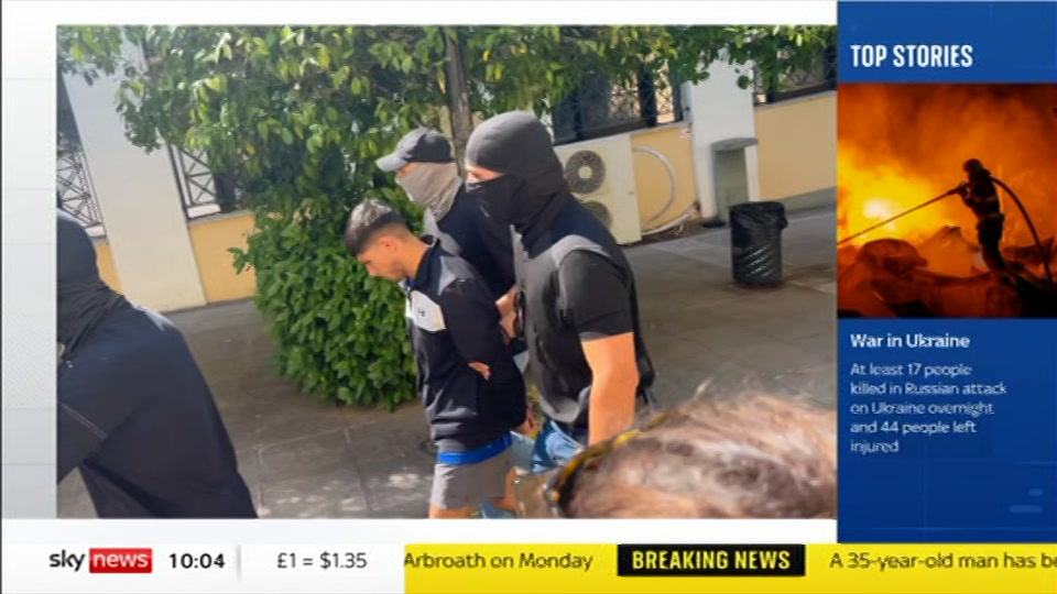 Broadcast still at 4m. Sky News, Sky News Today with Gareth Barlow, 5 August 2026.