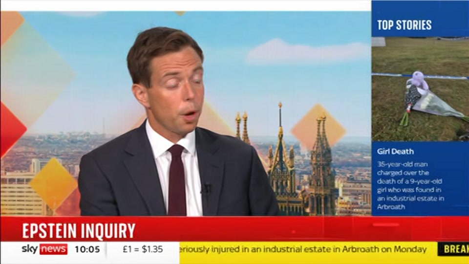 Broadcast still at 5m. Sky News, Sky News Today with Gareth Barlow, 5 August 2026.