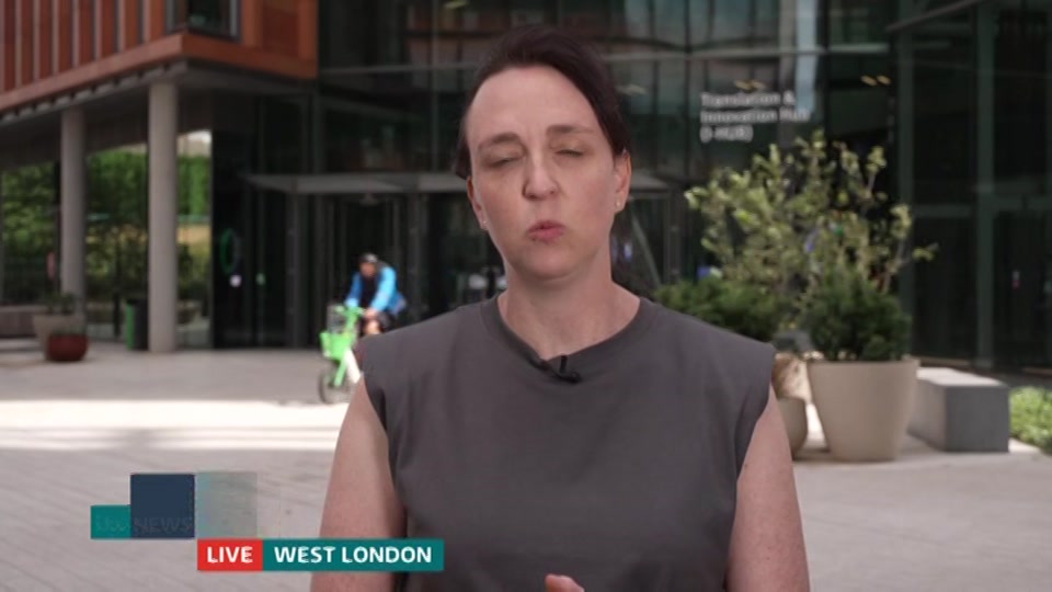 Broadcast still at 14m. ITV1, ITV Lunchtime News, 5 August 2026.