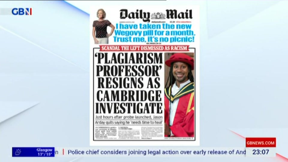 Still from GB News at 7:00