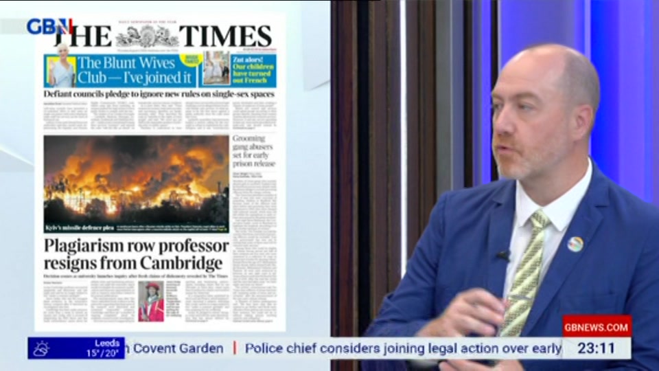 Still from GB News at 11:00