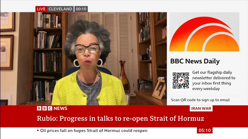 Broadcast still at 10m. BBC NEWS, BBC News, 5 August 2026.