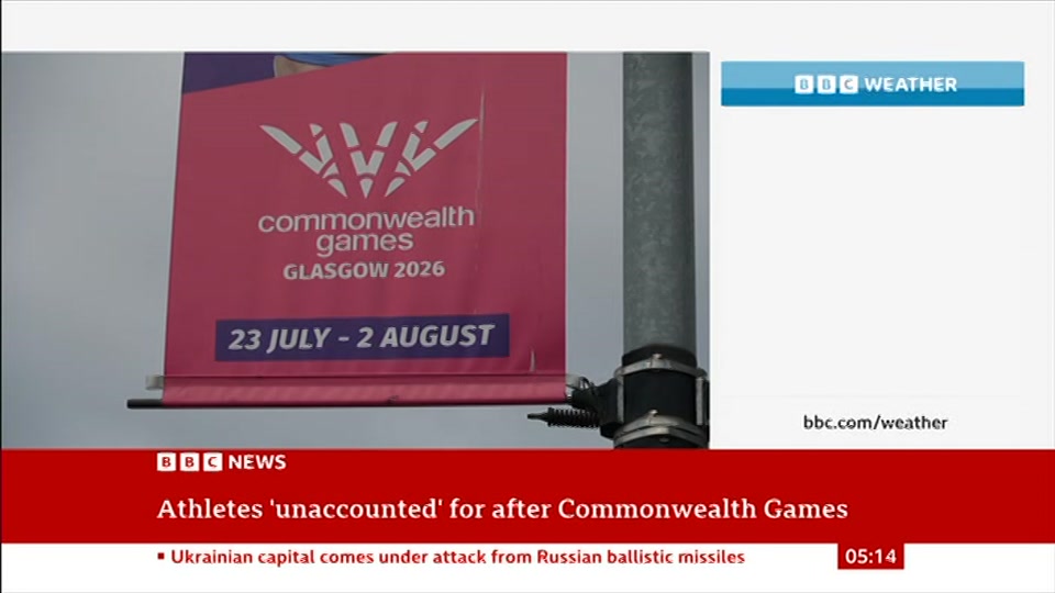 Broadcast still at 14m. BBC NEWS, BBC News, 5 August 2026.