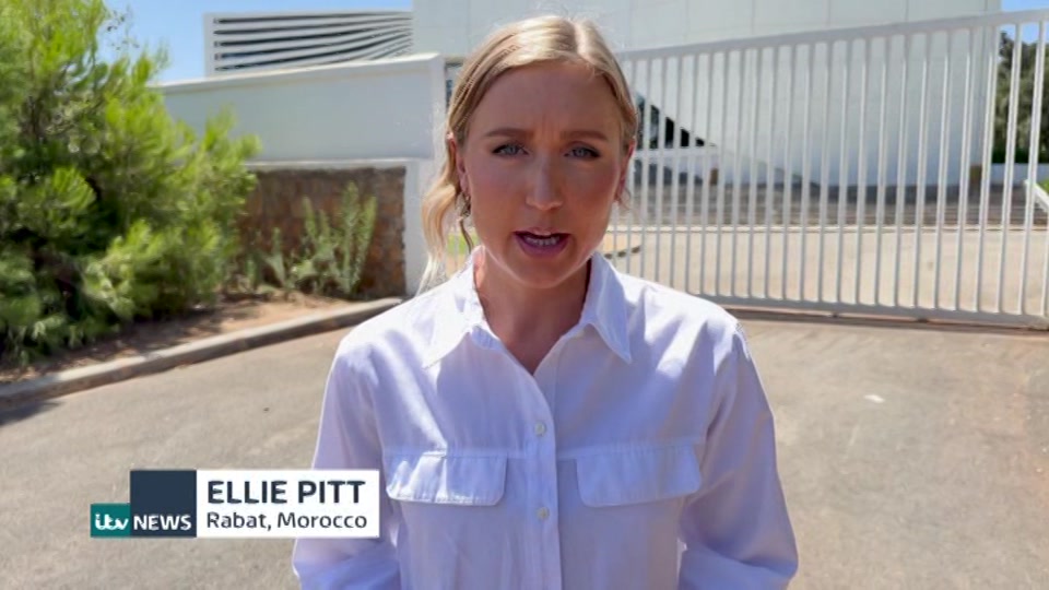 Broadcast still at 8m. ITV1, ITV News at Ten, 6 August 2026.