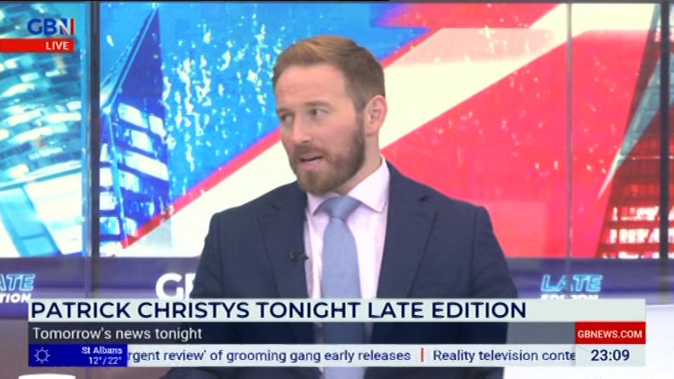 Still from GB News at 9:00