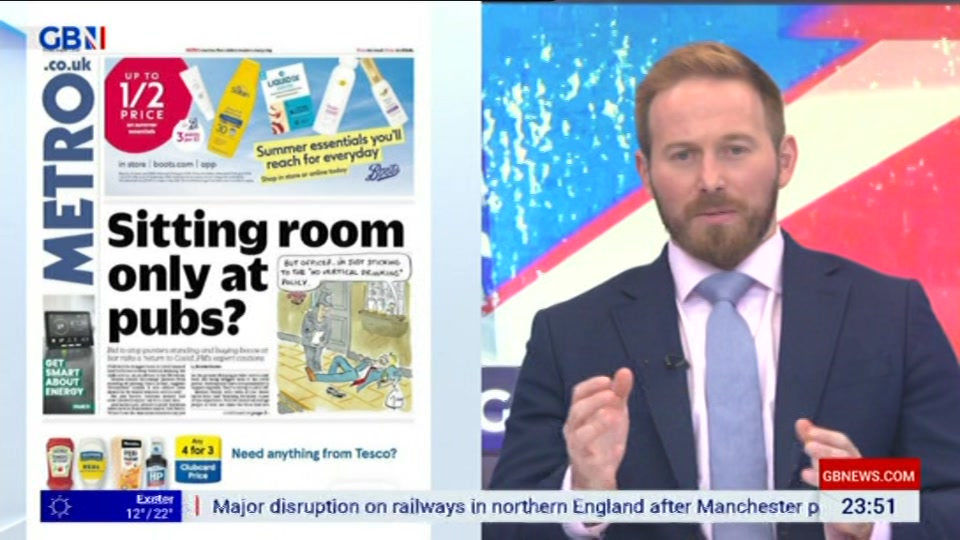 Broadcast still at 51m. GB News, New: Patrick Christys Tonight Late..., 6 August 2026.