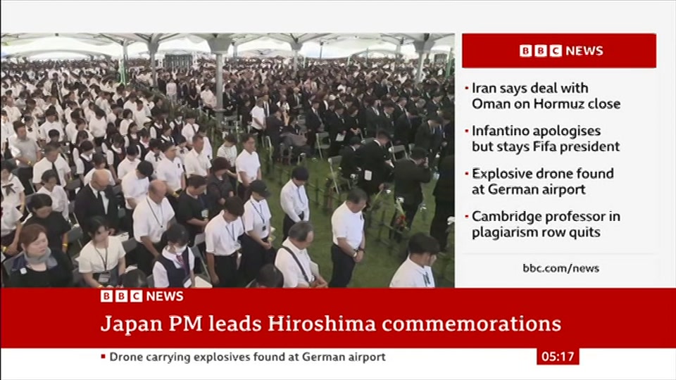 Broadcast still at 17m. BBC NEWS, BBC News, 6 August 2026.