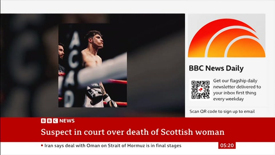 Broadcast still at 20m. BBC NEWS, BBC News, 6 August 2026.